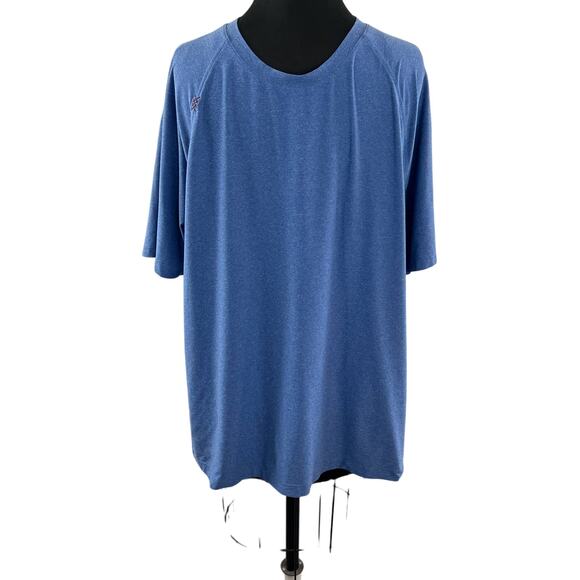 RHONE M23 Reign Training Short Sleeve Raglan Tee Shirt Blue GoldFusion UPF XL - Picture 1 of 7